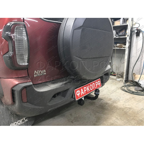 1223-ANP ORIS Фаркоп на Шниву (Chevrolet Niva 2123) 4x4 (штатные места) 2002/12-2020, Lada Niva 2020-2021, Lada Niva Travel 2021- без подрезки бампера. Тип шара: A. Нагрузки: 1500/75 кг, масса фаркопа 16,7 кг (без электрики в комплекте)