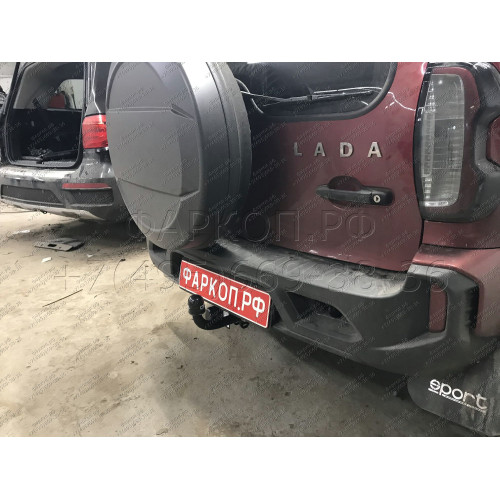 1223-ANP ORIS Фаркоп на Шниву (Chevrolet Niva 2123) 4x4 (штатные места) 2002/12-2020, Lada Niva 2020-2021, Lada Niva Travel 2021- без подрезки бампера. Тип шара: A. Нагрузки: 1500/75 кг, масса фаркопа 16,7 кг (без электрики в комплекте)