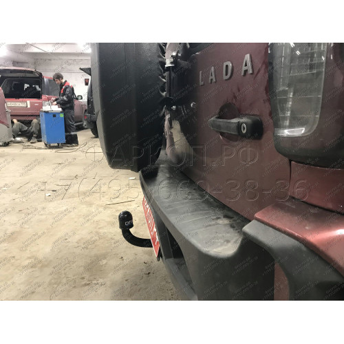 1223-ANP ORIS Фаркоп на Шниву (Chevrolet Niva 2123) 4x4 (штатные места) 2002/12-2020, Lada Niva 2020-2021, Lada Niva Travel 2021- без подрезки бампера. Тип шара: A. Нагрузки: 1500/75 кг, масса фаркопа 16,7 кг (без электрики в комплекте)