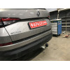 V069C GALIA Полностью оцинкованный фаркоп на Volkswagen Tiguan 2007-2016, Tiguan 2 2016-2024, Audi Q3 2011-2019, 2019-2025, SEAT Tarraco 2018-2024. Тип шара: C (горизонтальный съемный). Невидимый вырез бампера. Нагрузки: 2500/140 кг, масса фаркопа 16,2 кг