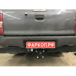 T114-F Лидер-плюс ТСУ для Toyota Hilux (4WD) (N2) 2008-2015 без выреза бампера. Нагрузки: 2000/100 кг, масса фаркопа 9,24 кг (без электрики в комплекте)