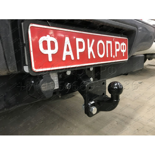 T114-F Лидер-плюс ТСУ для Toyota Hilux (4WD) (N2) 2008-2015 без выреза бампера. Нагрузки: 2000/100 кг, масса фаркопа 9,24 кг (без электрики в комплекте)