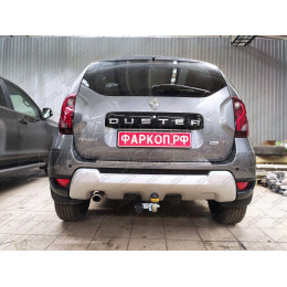 91710-A MOTODOR Фаркоп с оцинкованным шаром на Renault Duster 2012-2015, 2015-2021, 2021-2022, Nissan Terrano 2014-2022. Требуется подрезка бампера для переднеприводных автомоби