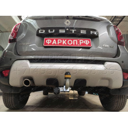 91710-A MOTODOR Фаркоп с оцинкованным шаром на Renault Duster 2012-2015, 2015-2021, 2021-2022, Nissan Terrano 2014-2022. Требуется подрезка бампера для переднеприводных автомоби