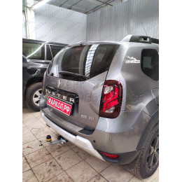 91710-A MOTODOR Фаркоп с оцинкованным шаром на Renault Duster 2012-2015, 2015-2021, 2021-2022, Nissan Terrano 2014-2022. Требуется подрезка бампера для переднеприводных автомоби