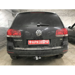 V124-A Лидер-плюс ТСУ для Volkswagen Touareg 2002-2010 (требуется вырез в бампере), Volkswagen Touareg 2010-2018, Audi Q7 2007-2015 (без выреза бампера). Нагрузки: 1500/75 кг, масса фа