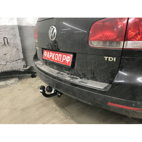 V124-A Лидер-плюс ТСУ для Volkswagen Touareg 2002-2010 (требуется вырез в бампере), Volkswagen Touareg 2010-2018, Audi Q7 2007-2015 (без выреза бампера). Нагрузки: 1500/75 кг, масса фаркопа 14,52 кг (без электрики в комплекте)
