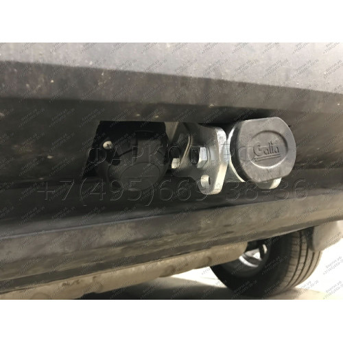 V069C GALIA Полностью оцинкованный фаркоп на Volkswagen Tiguan 2007-2016, Tiguan 2 2016-2024, Audi Q3 2011-2019, 2019-2025, SEAT Tarraco 2018-2024. Тип шара: C (горизонтальный съемный). Невидимый вырез бампера. Нагрузки: 2500/140 кг, масса фаркопа 16,2 кг