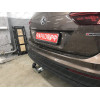 V069C GALIA Полностью оцинкованный фаркоп на Volkswagen Tiguan 2007-2016, Tiguan 2 2016-2024, Audi Q3 2011-2019, 2019-2025, SEAT Tarraco 2018-2024. Тип шара: C (горизонтальный съемный). Невидимый вырез бампера. Нагрузки: 2500/140 кг, масса фаркопа 16,2 кг