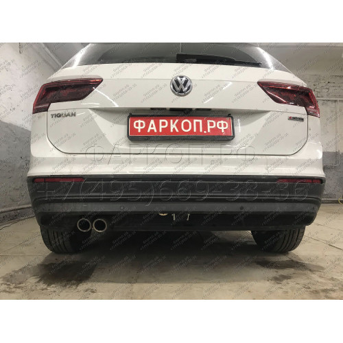 V069C GALIA Полностью оцинкованный фаркоп на Volkswagen Tiguan 2007-2016, Tiguan 2 2016-2024, Audi Q3 2011-2019, 2019-2025, SEAT Tarraco 2018-2024. Тип шара: C (горизонтальный съемный). Невидимый вырез бампера. Нагрузки: 2500/140 кг, масса фаркопа 16,2 кг