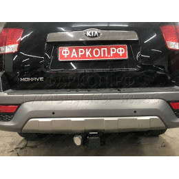 FA 0190-E Бизон Фаркоп на Kia Mohave 2018-2020. Требуется подрезка бампера. Тип шара: E (легкосъемный шар под квадрат). Нагрузки: 2800/120 кг. Не комплектуется 