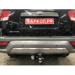 FA 0190-E Бизон Фаркоп на Kia Mohave 2018-2020. Требуется подрезка бампера. Тип шара: E (легкосъемный шар под квадрат). Нагрузки: 2800/120 кг. Не комплектуется 