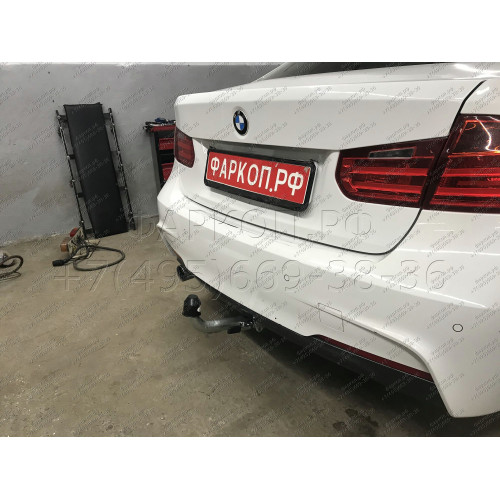 B021C GALIA Полностью оцинкованный фаркоп на BMW 3-Series седан/универсал 2011-2018, BMW 1-Series 2011-2019. Подрозетник убирается за бампер. Невидимый вырез бампера. Тип шара: C (горизонтальный съемный). Нагрузки: 1900/75 кг, масса фаркопа 12,82 кг