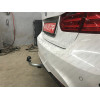 B021C GALIA Полностью оцинкованный фаркоп на BMW 3-Series седан/универсал 2011-2018, BMW 1-Series 2011-2019. Подрозетник убирается за бампер. Невидимый вырез бампера. Тип шара: C (горизонтальный съемный). Нагрузки: 1900/75 кг, масса фаркопа 12,82 кг