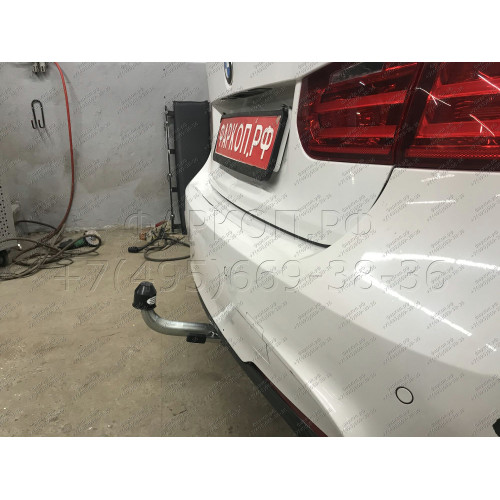B021C GALIA Полностью оцинкованный фаркоп на BMW 3-Series седан/универсал 2011-2018, BMW 1-Series 2011-2019. Подрозетник убирается за бампер. Невидимый вырез бампера. Тип шара: C (горизонтальный съемный). Нагрузки: 1900/75 кг, масса фаркопа 12,82 кг
