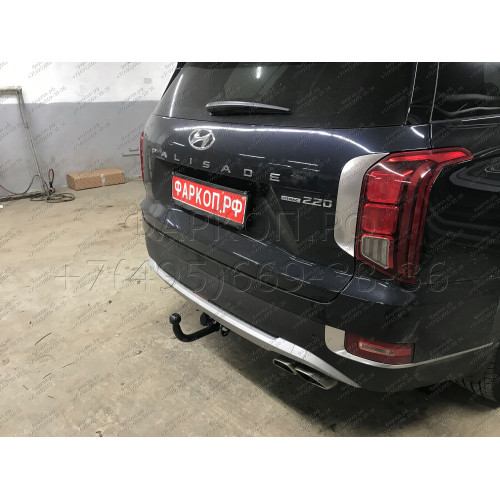 H231-A Лидер-плюс ТСУ для Hyundai Palisade 2020- без снятия и выреза бампера. Нагрузки: 1300/75 кг, масса фаркопа 17,4 кг (без электрики в комплекте)