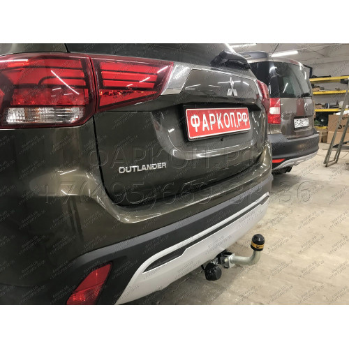 91312-A MOTODOR Фаркоп с оцинкованным шаром на Mitsubishi Outlander 2012-2019, 2019-2022. Вырез бампера по необходимости. Тип шара: A. Нагрузки: 1700/75 кг, масса фаркопа 23 кг (без электрики в комплекте)