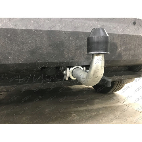 V069C GALIA Полностью оцинкованный фаркоп на Volkswagen Tiguan 2007-2016, Tiguan 2 2016-2024, Audi Q3 2011-2019, 2019-2025, SEAT Tarraco 2018-2024. Тип шара: C (горизонтальный съемный). Невидимый вырез бампера. Нагрузки: 2500/140 кг, масса фаркопа 16,2 кг