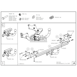 K041C GALIA Полностью оцинкованный фаркоп на Kia Soul 2014-2019. Подрозетник убирается за бампер. Тип шара: C (горизонтальный съемный). Установка без снят