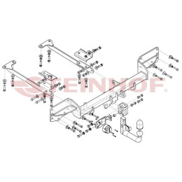L-115 STEINHOF Фаркоп на Land Rover Range Rover IV L405 2013-2022. Требуется подрезка бампера. Тип шара: AV (вертикальное быстросъемное крепление шара на ключе). Нагр