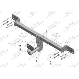 LF 01 AVTOS Фаркоп на Lifan Solano 2010-2021, Lifan 620 2010-2021. Необходима подрезка бампера. Тип шара: A. Нагрузки: 750/50 кг, масса фаркопа 12,5 кг (без электрики в комп
