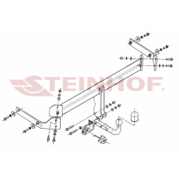 M-030 STEINHOF Фаркоп на Mazda CX-7 2007-2012. Требуется подрезка бампера. Тип шара: A. Нагрузки: 1700/85 кг, масса фаркопа 21 кг (без электрики в комплекте)