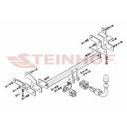 M-341 STEINHOF Фаркоп на Mitsubishi Lancer седан/универсал 2003-2007 без снятия и подрезки бампера. Тип шара: AH (горизонтальное быстросъемное крепление шара н