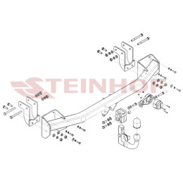 M-358 STEINHOF Фаркоп на Mitsubishi Outlander 2012-2021. Требуется подрезка бампера. Тип шара: AV (вертикальное быстросъемное крепление шара на ключе). Нагрузки: 2