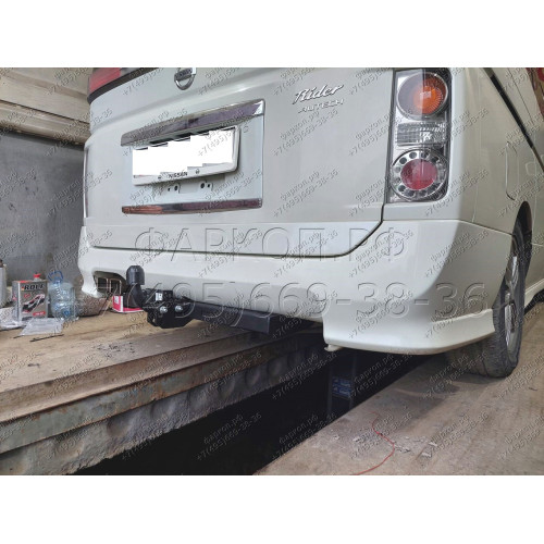 H.N25.A HALTY Фаркоп на Nissan Elgrand E51 2WD/4WD, кроме авто с обвесом 2002-2010 без подрезки бампера. Тип шара: A. Нагрузки: 750/75 кг, масса фаркопа 16,6 кг