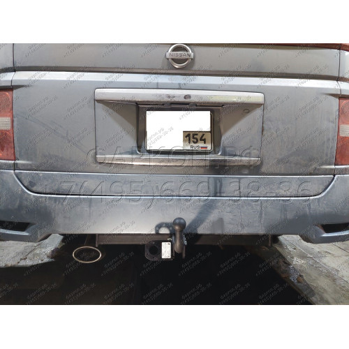 H.N25.A HALTY Фаркоп на Nissan Elgrand E51 2WD/4WD, кроме авто с обвесом 2002-2010 без подрезки бампера. Тип шара: A. Нагрузки: 750/75 кг, масса фаркопа 16,6 кг