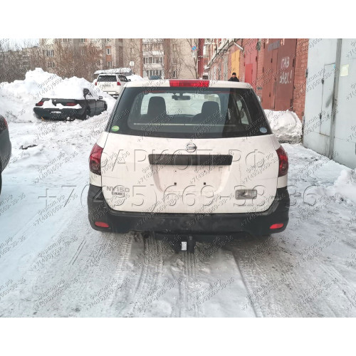 H.N22.A HALTY Фаркоп на Nissan AD Y12 2WD/4WD 2006-, Nissan NV150 2006-2021, Nissan Wingroad 2005-2018, Mazda Familia Van Y12 2007-2018, Mitsubishi Lancer Cargo 2008-2019 без подрезки бампера. Тип шара: A. Нагрузки: 750/75 кг, масса фаркопа 15,6 кг
