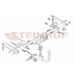 O-166 STEINHOF Фаркоп на Chevrolet Tracker 2013-2015, Opel Mokka 2012-2019. Требуется подрезка бампера. Тип шара: AV (вертикальное быстросъемное крепление шара на ключе). 