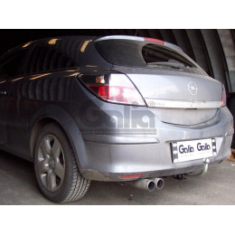 O047C GALIA Полностью оцинкованный фаркоп на Opel Astra H хетчбек 3/5 дверей 2004-2009, номерной знак на заднем бампере. Тип шара: C (горизонтальный съемный).