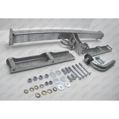 S088A GALIA Полностью оцинкованный фаркоп на Skoda Superb I 2002-2008, Volkswagen Passat B5 седан/универсал 1996-2005. Выхлопная труба с левой стороны. Подрозетник убирается за бампер. Тип шара: A. Невидимый вырез бампера. Нагрузки: 2100/85 кг, масса фарк
