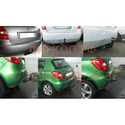 S102-A Лидер-плюс ТСУ для Skoda Fabia хетчбек 2007-2014 без выреза бампера. Нагрузки: 1100/75 кг, масса фаркопа 13,62 кг, требуется 2 сверления (без электрики в комплекте)