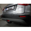 S112C GALIA Полностью оцинкованный фаркоп на Suzuki Vitara 2015-2018, 2018-, Suzuki SX4 S-Cross 2013-2021, 2021- 2WD/4WD. Тип шара: C (горизонтальный съемный), установленный крюк закрывает противотуманный фонарь. Невидимый вырез бампера. Нагрузки: 1600/75