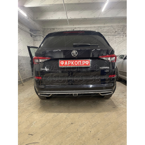 S120C GALIA Полностью оцинкованный фаркоп на Skoda Kodiaq 2WD, 4WD 2017-2023, 2023-. Тип шара: C (горизонтальный съемный). Невидимый вырез бампера. Нагрузки: 2600/140 кг, масса фаркопа 17,07 кг