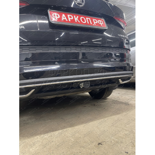 S120C GALIA Полностью оцинкованный фаркоп на Skoda Kodiaq 2WD, 4WD 2017-2023, 2023-. Тип шара: C (горизонтальный съемный). Невидимый вырез бампера. Нагрузки: 2600/140 кг, масса фаркопа 17,07 кг