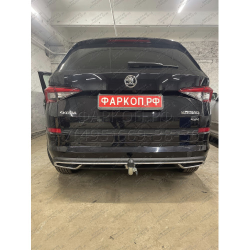 S120C GALIA Полностью оцинкованный фаркоп на Skoda Kodiaq 2WD, 4WD 2017-2023, 2023-. Тип шара: C (горизонтальный съемный). Невидимый вырез бампера. Нагрузки: 2600/140 кг, масса фаркопа 17,07 кг