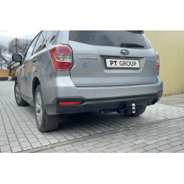 SBF-12-991122.00 PT GROUP Фаркоп на Subaru Forester 2013-2018 без подрезки бампера. Тип шара: E (легкосъемный шар под квадрат). Нагрузки: 2200/80 кг, масса фаркопа 18,7 кг (