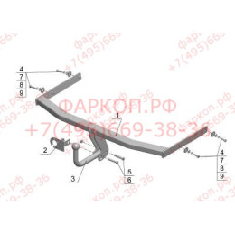 SK 09 AVTOS Фаркоп на Skoda Octavia лифтбек/универсал 2004-2013. Необходима подрезка бампера. Тип шара: A. Нагрузки: 1500/75 кг, масса фаркопа 18 кг (без электрики