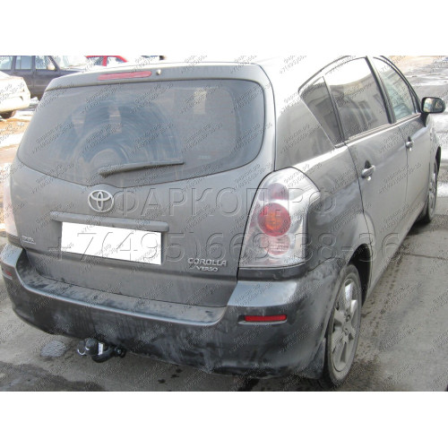 T-124 STEINHOF Фаркоп на Toyota Corolla Verso 04/2004-2009. Требуется подрезка бампера. Тип шара: A. Нагрузки: 1450/60 кг, масса фаркопа 16,85 кг (без электрики в комплекте)