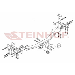 T-161 STEINHOF Фаркоп на Toyota Land Cruiser J100 1998-2007, Lexus LX470 1998-2007 без снятия и подрезки бампера. Тип шара: F. Нагрузки: 3500/140 кг, масса фаркопа 29,9 кг (без элект
