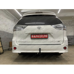 T-205 STEINHOF Фаркоп на Toyota Sienna, в т.ч.4x4 2011-2018 без подрезки бампера. Тип шара: AH (горизонтальное быстросъемное крепление шара на ключе). Нагрузки: 180