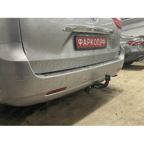 T-205 STEINHOF Фаркоп на Toyota Sienna, в т.ч.4x4 2011-2018 без подрезки бампера. Тип шара: AH (горизонтальное быстросъемное крепление шара на ключе). Нагрузки: 1800/75 кг, масса фаркопа 26,7 кг (без электрики в комплекте)
