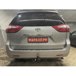T-205 STEINHOF Фаркоп на Toyota Sienna, в т.ч.4x4 2011-2018 без подрезки бампера. Тип шара: AH (горизонтальное быстросъемное крепление шара на ключе). Нагрузки: 180