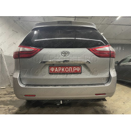T-205 STEINHOF Фаркоп на Toyota Sienna, в т.ч.4x4 2011-2018 без подрезки бампера. Тип шара: AH (горизонтальное быстросъемное крепление шара на ключе). Нагрузки: 180