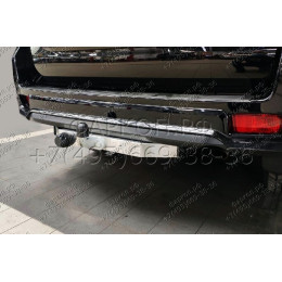 TCU00249 ТСС Распродажа! Фаркоп на Toyota Land Cruiser Prado 150 Black Onyx 2020-2023 с накладкой с надписью Prado без подрезки бампера. Тип шара: F. Нагрузки: 1800/120 кг