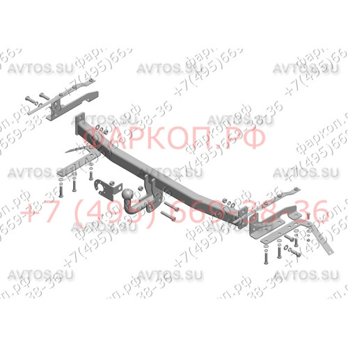 TY 33 AVTOS Фаркоп на Toyota Corolla седан 2002-2006. Необходима подрезка бампера. Тип шара: A. Нагрузки: 1250/75 кг, масса фаркопа 14 кг (без электрики в комплекте)