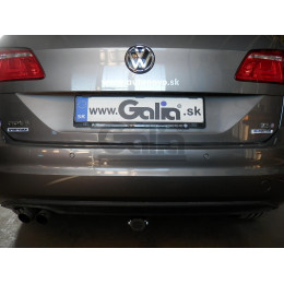V075A GALIA Полностью оцинкованный фаркоп на Volkswagen Golf VII Sportsvan дорестайлинг 2014-2018. Подрозетник убирается за бампер. Тип шара: A. Невидимый вырез ба
